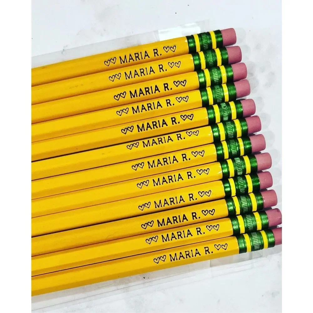Personalized pencils. Pack of 10. Mix and match colors